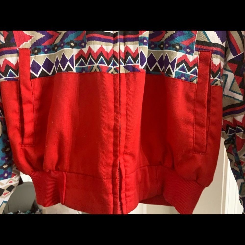 Rode Walker medium jacket with western pattern Jacket Red medium. Made in USA - Picture 5 of 8